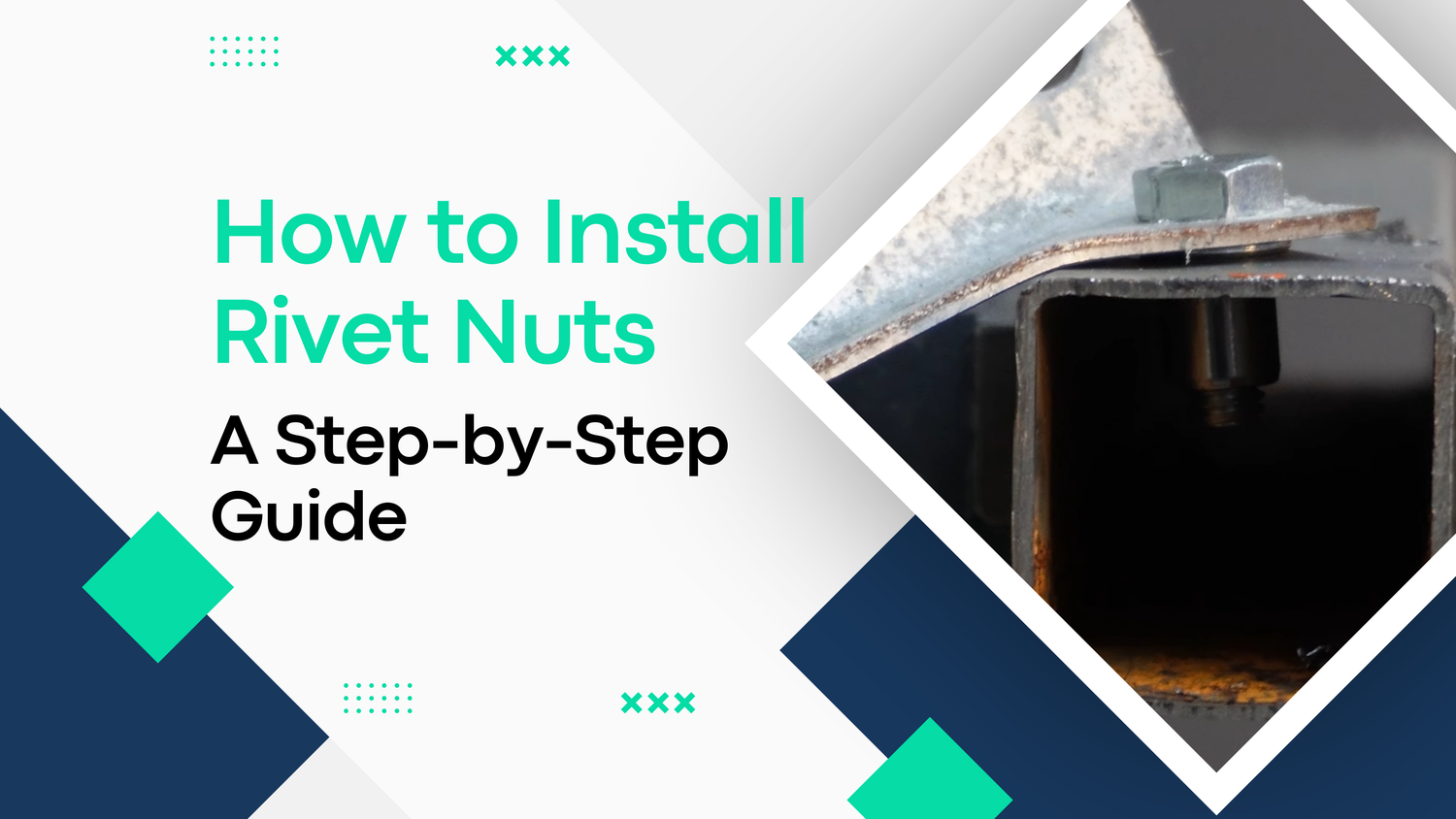 RivetGo manual rivet nut tool and stainless steel rivet nuts on a workbench, ready for a step-by-step installation guide