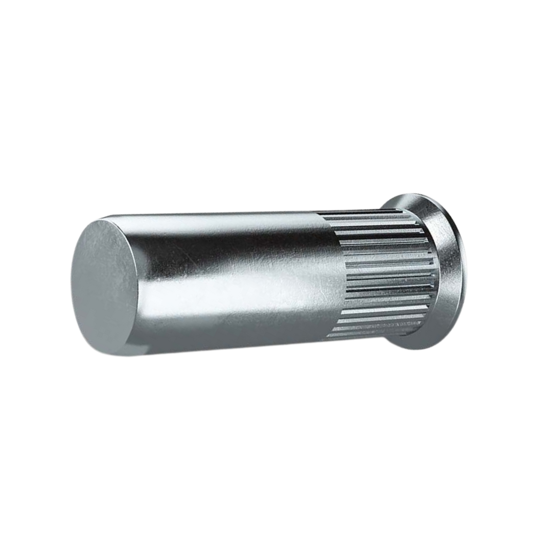 Closed End Countersunk Knurled Rivet Nut side view, RivetGo’s stainless steel waterproof rivet nuts for plastic