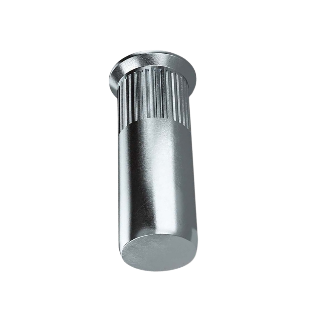 Closed End Countersunk Knurled Rivet Nut front view, RivetGo’s stainless steel waterproof rivet nuts for sheet metal