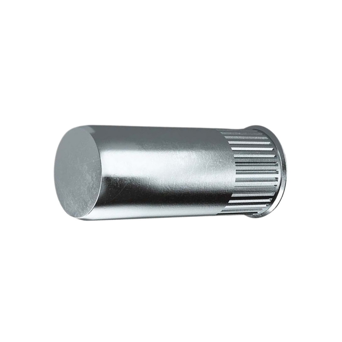Closed End Reduced Head Knurled Rivet Nuts side view, RivetGo’s stainless steel waterproof rivet nuts for plastic