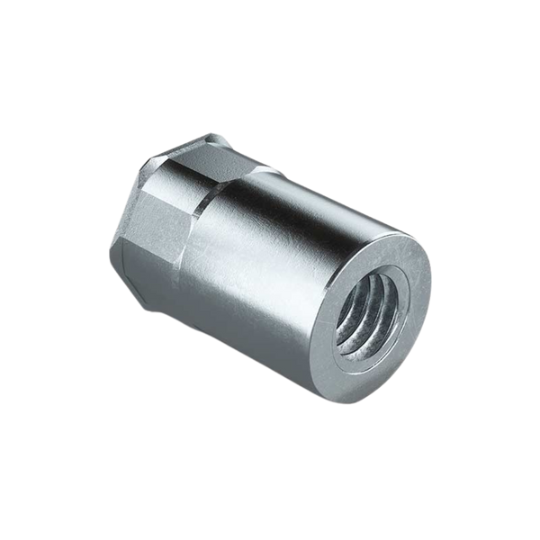 Reduced Head Hexagon Rivet Nut at an angle, RivetGo’s stainless steel rivet nuts for sheet metal and plastic
