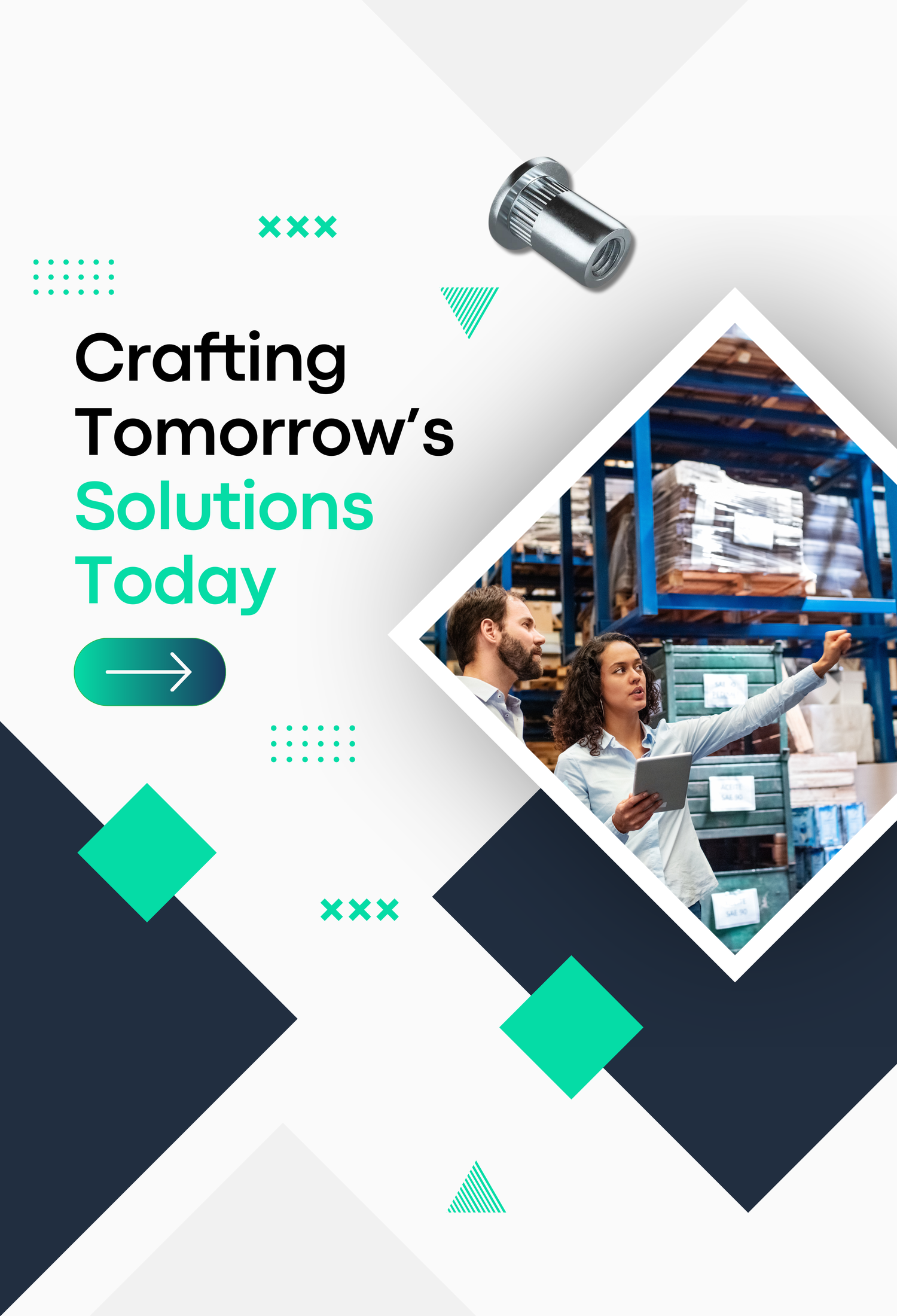 Two RivetGo's employer in warehouse for Rivet nuts, crafting solutions today with RivetGo