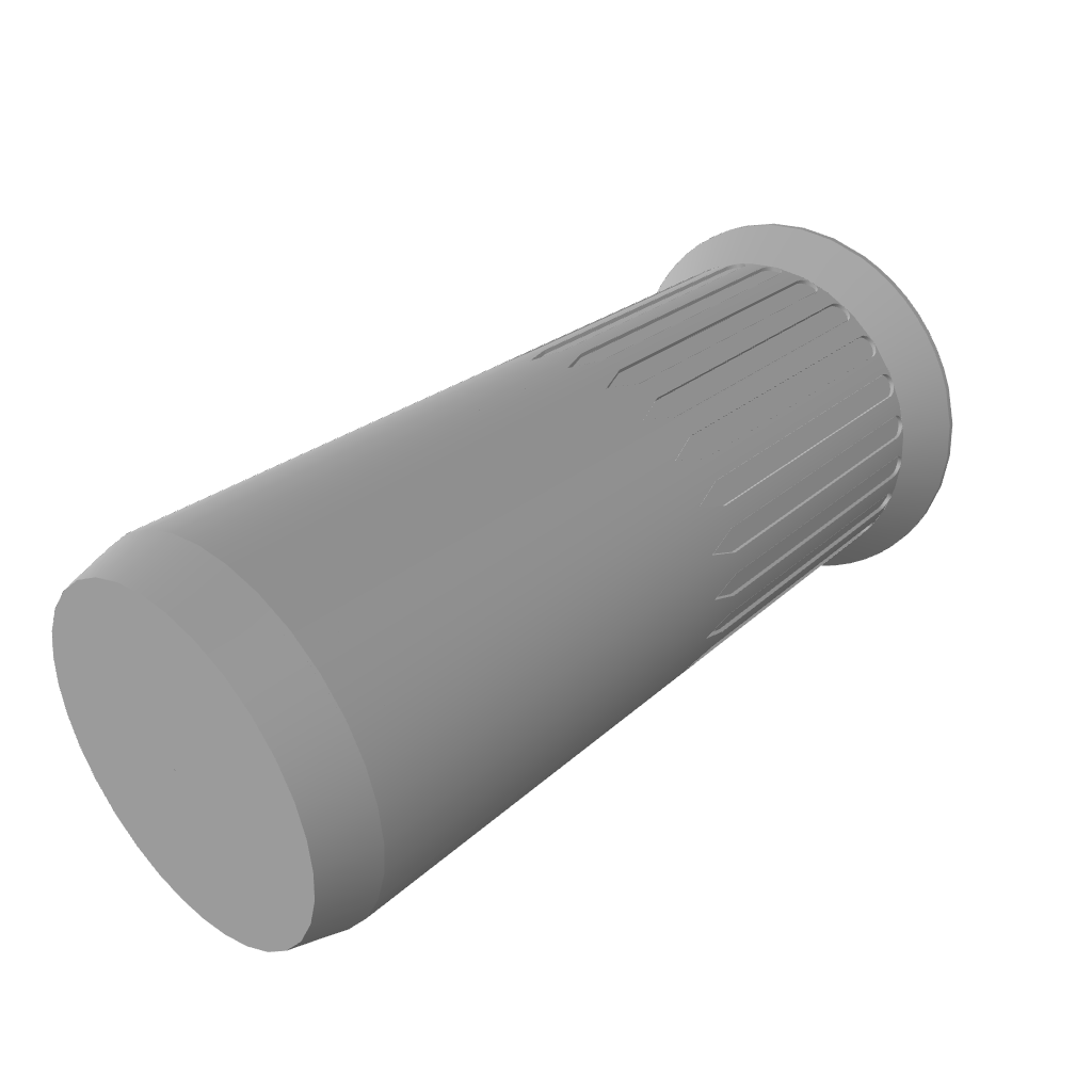 3D model of Closed End Countersunk 
Knurled Rivet Nut, RivetGo’s stainless steel waterproof rivet nuts for industrial use